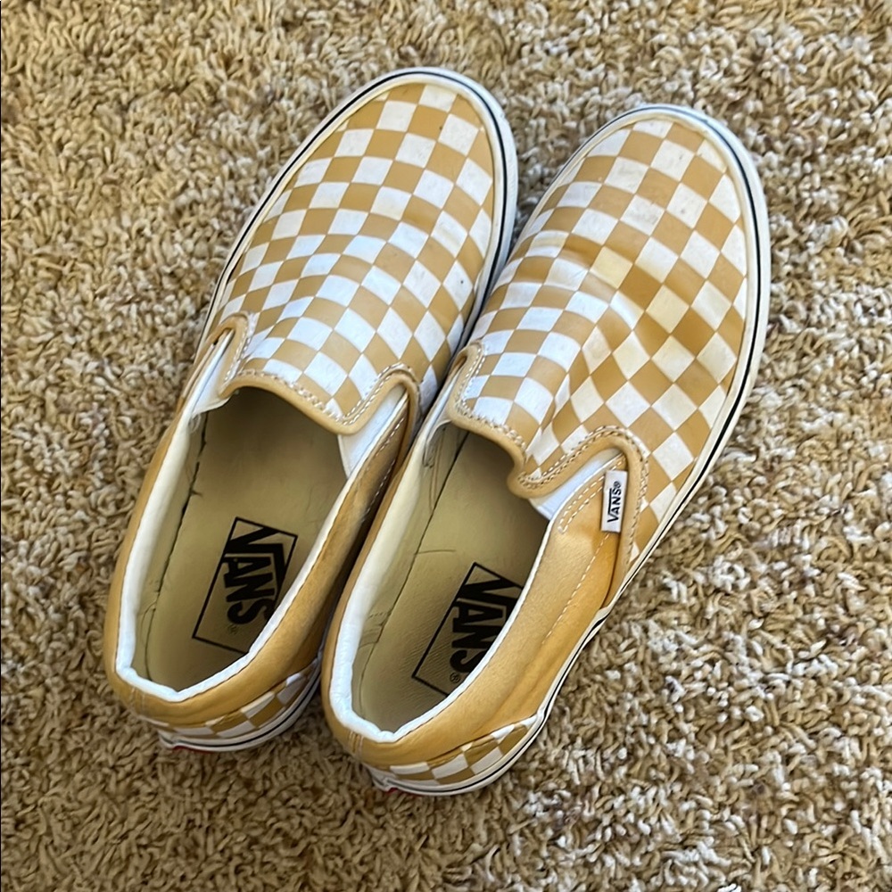 Vans Classic Yellow Checkerboard Slip-Ons